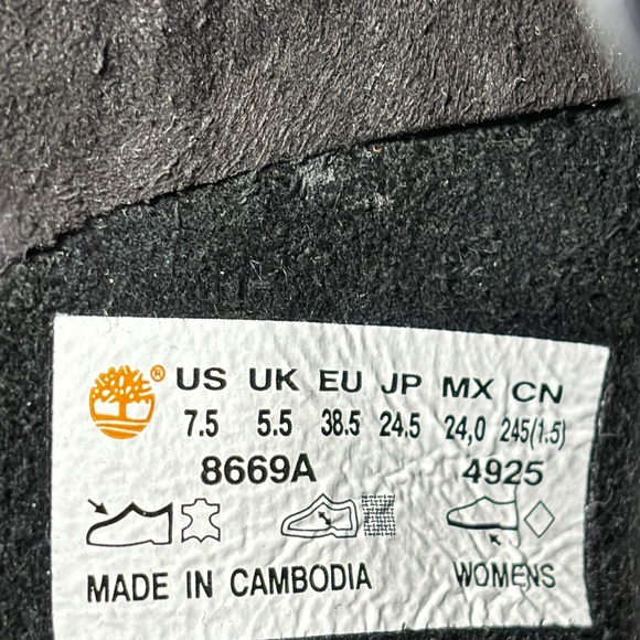 Timberland Ladies "Savin Hill" #8669A Black Leather Pull on Boots - Size 7.5 - Picture 8 of 12